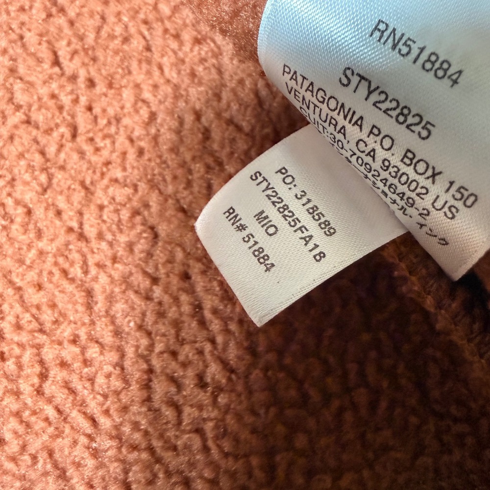 Patagonia Retro Pile Fleece Vest Rust Orange Full Zip Outdoor Layer Small - Picture 6 of 8